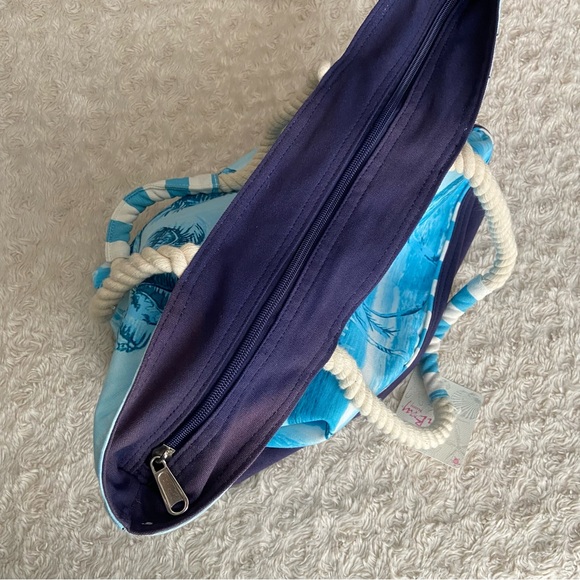 NEW Sun Bay Oversized Beach Bag Palm Trees and Detachable Pouch NWT - Picture 5 of 13